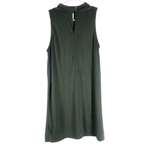 NWT Francesca’s Consuela Mini Dress Womens S Olive Green Choker Shift Minimalist - Picture 4 of 5